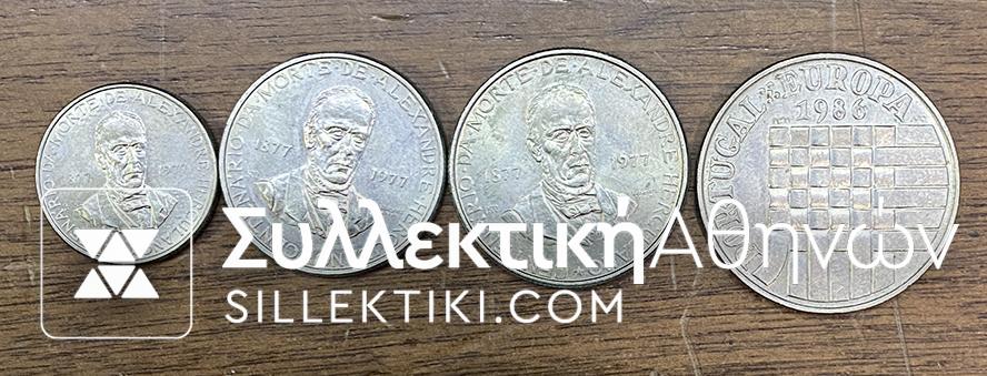 PORTUGAL 4 Coins AU